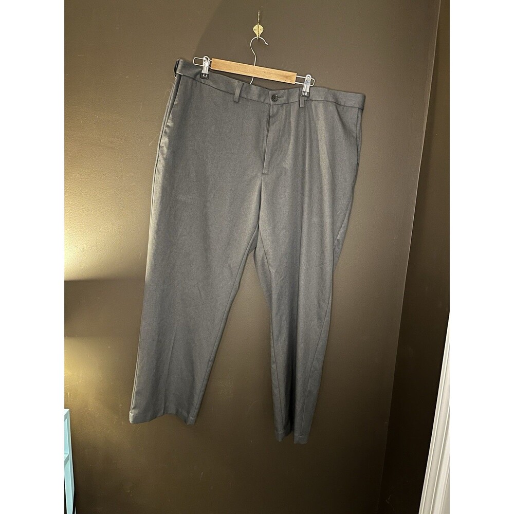 Haggar Cool 18 Pro Men’s Dress Pants 42x29 Gray Classic Fit Flat Front